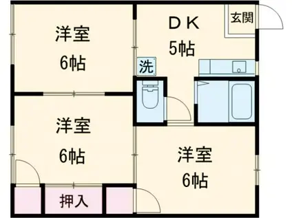 愛宕ハイツA(3DK/2階)の間取り写真