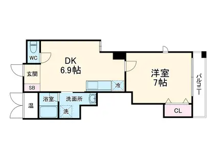 CLAIRTOWER(1DK/12階)の間取り写真