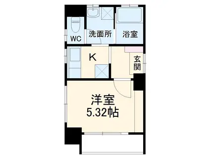 ROXY小田原(1K/5階)の間取り写真