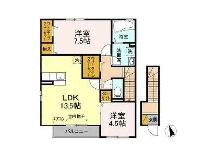 グランドソレイユ 2(2LDK/2階)の間取り写真