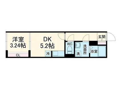 カインドネス橋本(1DK/2階)の間取り写真