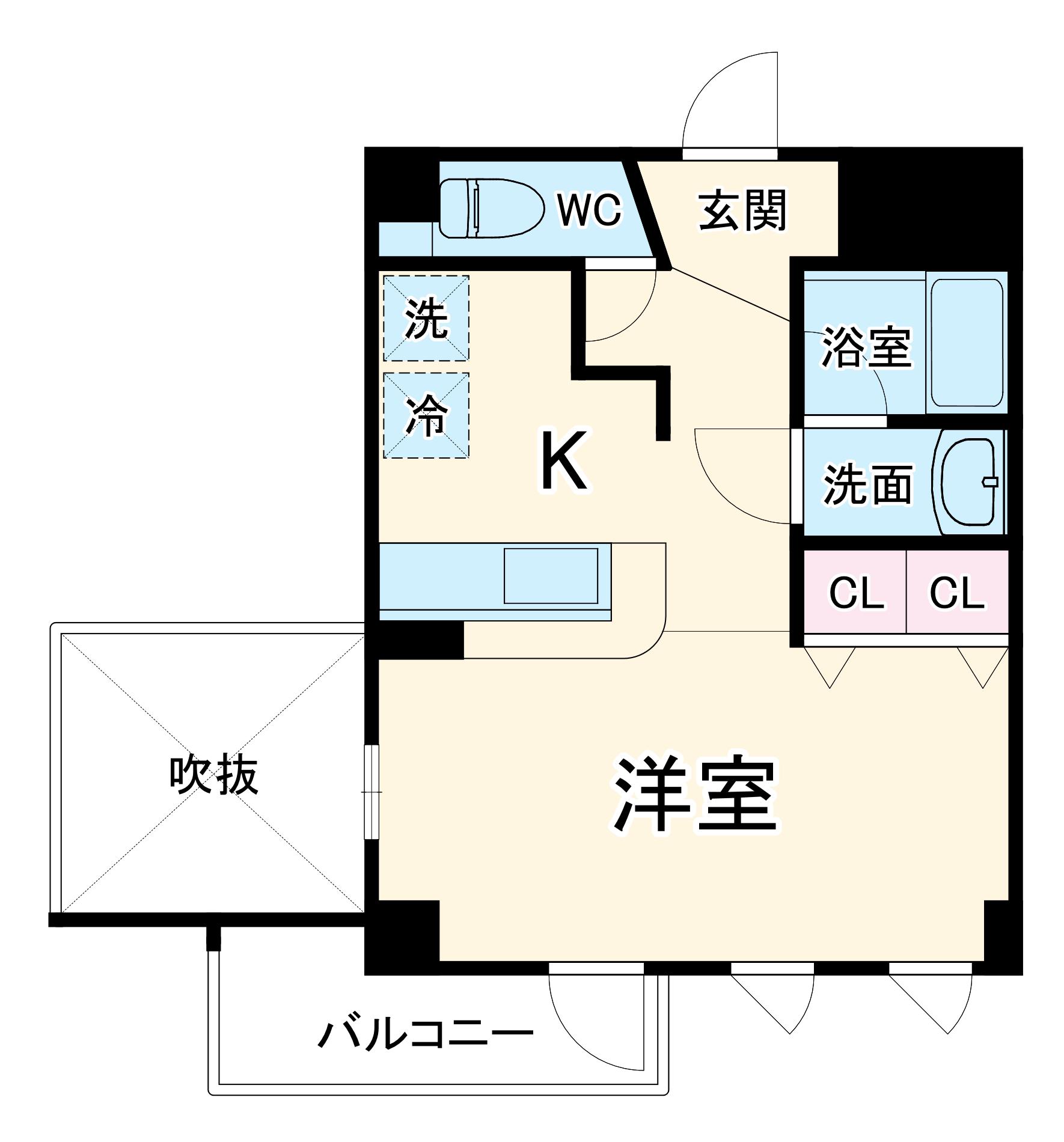 ミクニハイツⅢ(1K/3階)の間取り写真