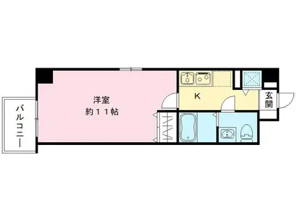 セレブコート梅田(1K/6階)の間取り写真