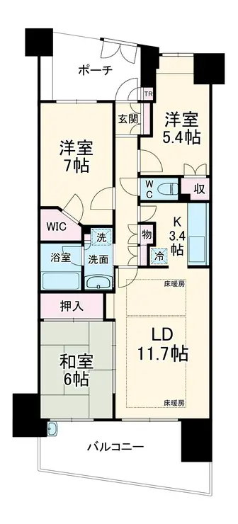 エールの丘 7階階 間取り