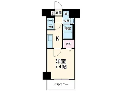 プレイズシード名古屋亀島(1K/8階)の間取り写真