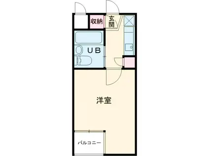 ベルトピア調布 B棟(1K/4階)の間取り写真