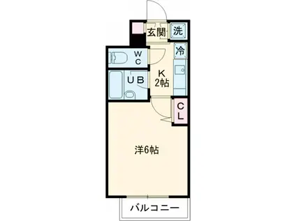 スパシエ八王子クレストタワー(1K/5階)の間取り写真