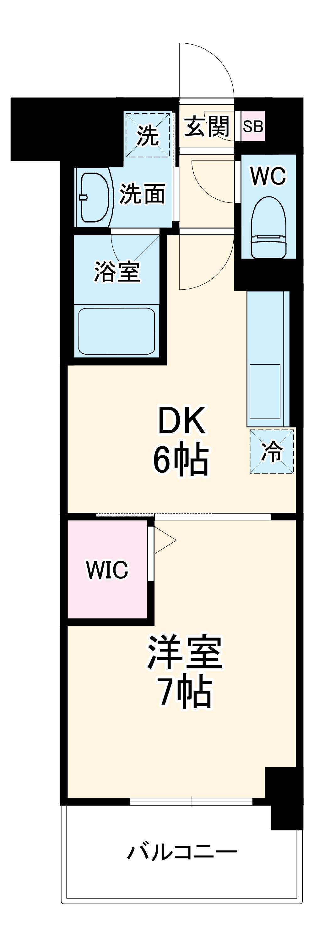 プロセルム上坂(1DK/1階)の間取り写真