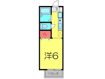 マリーゴールドB(ワンルーム/1階)の間取り写真