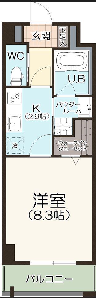 DWELL常楽 朝日(1K/6階)の間取り写真