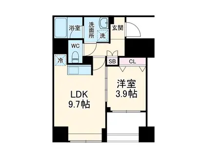 メインステージ横濱真金町(1LDK/8階)の間取り写真