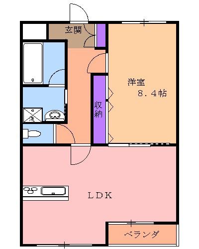 レジデンスALTAⅡ(1LDK/3階)の間取り写真
