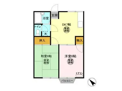 アーバン華川(3DK/2階)の間取り写真