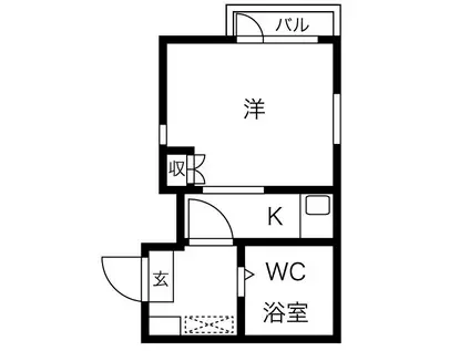 E-STORY小幡(1K/2階)の間取り写真