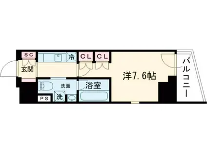 コンフォリア東大井Ⅰ(1K/4階)の間取り写真