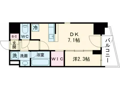 コンフォリア東大井Ⅱ(1DK/10階)の間取り写真