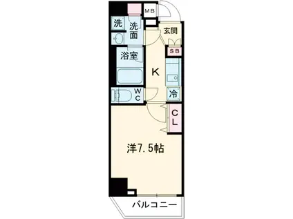 レガリス目白学習院下(1K/3階)の間取り写真