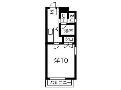 南大通パークハイツ(1K/1階)の間取り写真