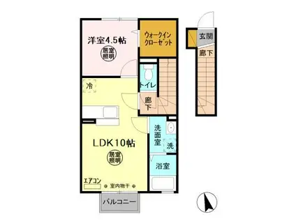 シェリール蔵前A(1LDK/2階)の間取り写真