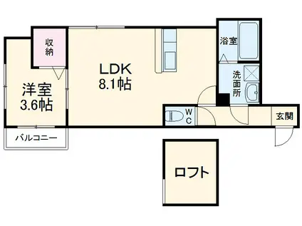 クレリス浦和(1LDK/2階)の間取り写真