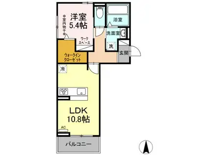 スリジェ(1LDK/3階)の間取り写真
