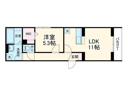 グレイス三郷(1LDK/3階)の間取り写真