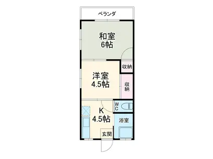 金子荘(2K/1階)の間取り写真