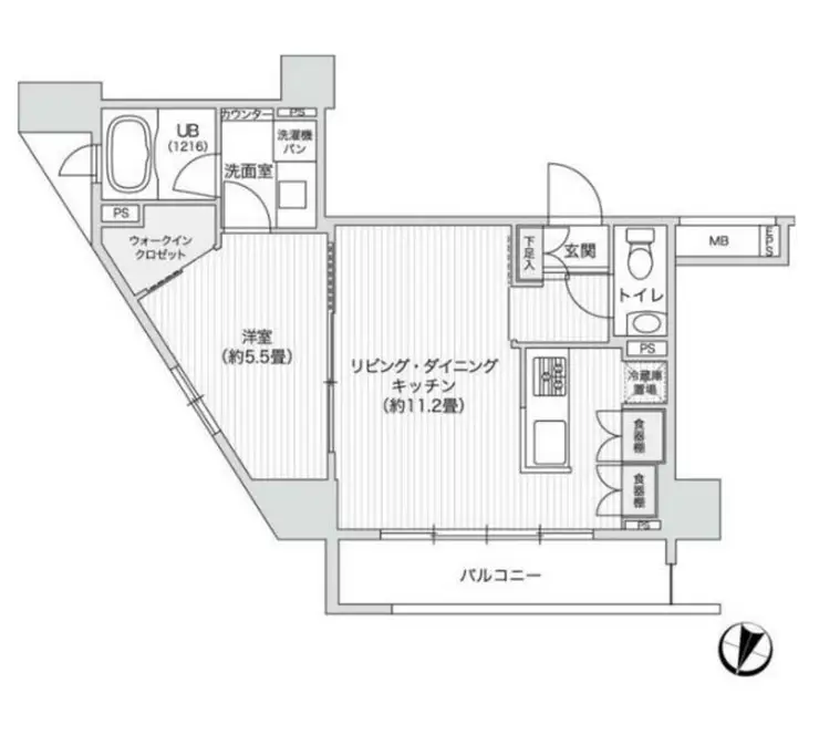 レジディア笹塚Ⅱ 15階階 間取り