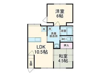 ベイサイドヒルズ浦賀(2LDK/1階)の間取り写真