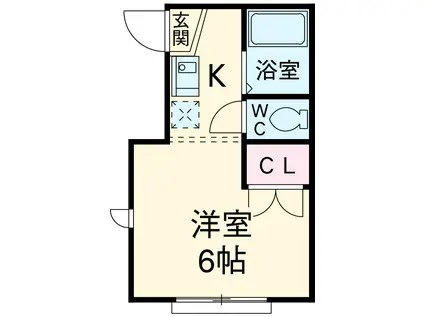 富田ハウス(ワンルーム/1階)の間取り写真