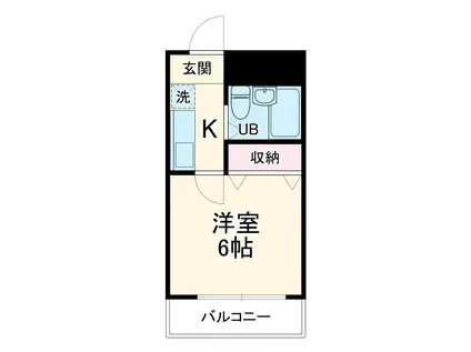 パレ・ドール津田沼Ⅱ(1K/2階)の間取り写真