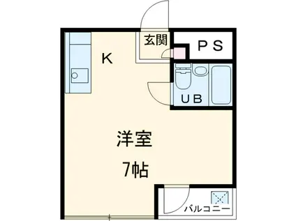 シャトル大恵E(ワンルーム/1階)の間取り写真