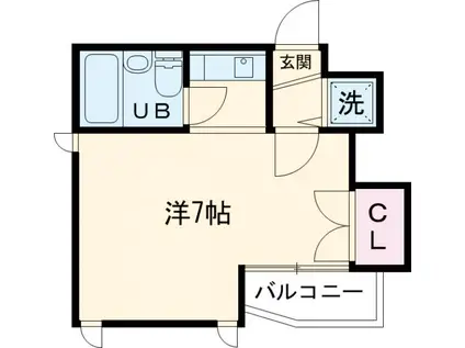 アレイYU(ワンルーム/2階)の間取り写真