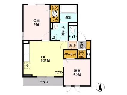 オルフェーヴルA(2DK/1階)の間取り写真