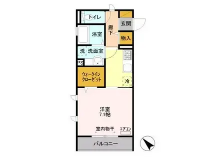 ノールメゾンおおたか(1K/2階)の間取り写真