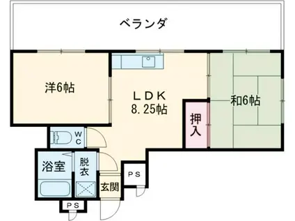 あたらしやマンション(2DK/5階)の間取り写真