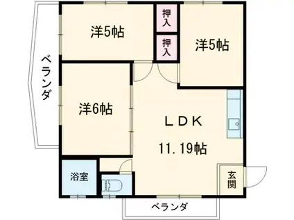 コーポラスTAMAKI(3LDK/3階)の間取り写真