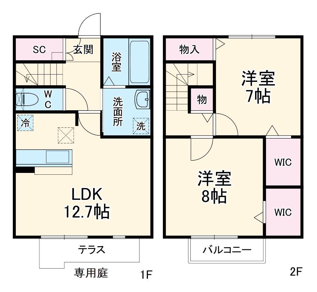 アンベリール美園(2LDK)の間取り写真