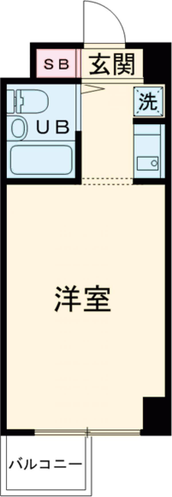 スカイコートお花茶屋第2(ワンルーム/2階)の間取り写真