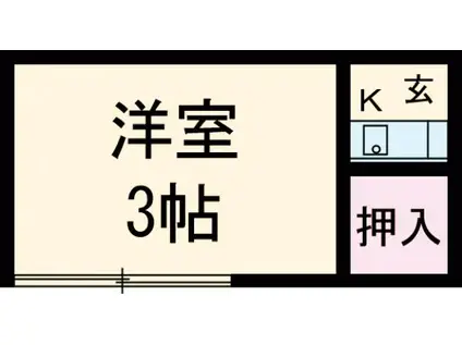 松風荘(ワンルーム/2階)の間取り写真
