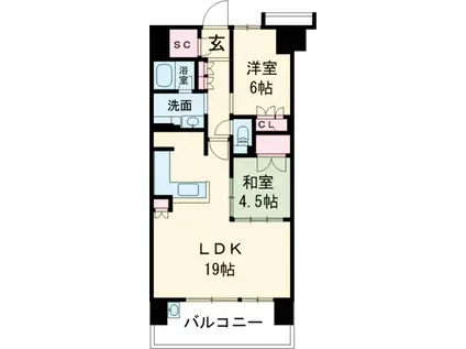 ポレスター高崎レジデンス(2LDK/4階)の間取り写真