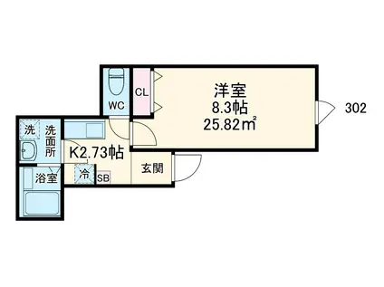 GRADUS瑞江(1K/3階)の間取り写真