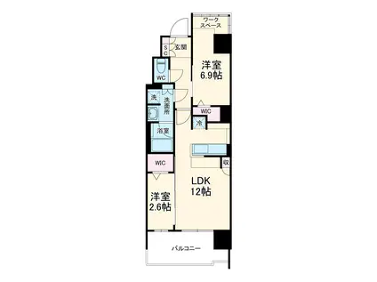 アーバネックス本町Ⅱ(2LDK/9階)の間取り写真