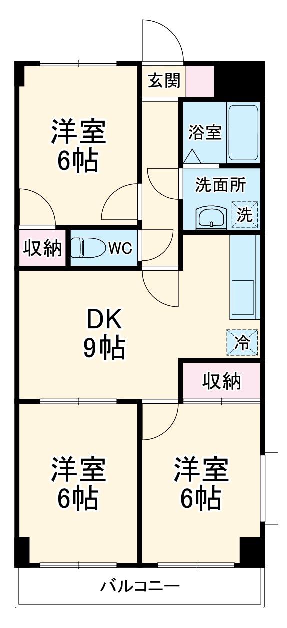 ジュエル葛西(3DK/2階)の間取り写真