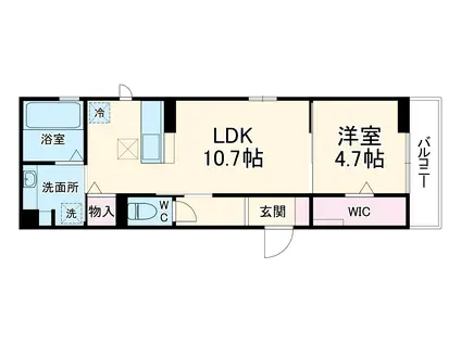 グラン仁所町(1LDK/1階)の間取り写真