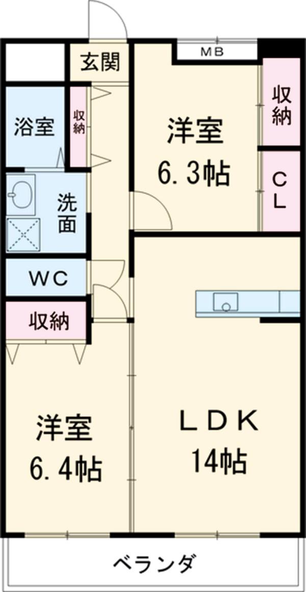 SAIA21(2LDK/3階)の間取り写真