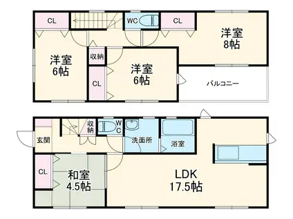 名鉄名古屋本線 小田渕駅 徒歩4分 2階建 築7年(4LDK)の間取り写真