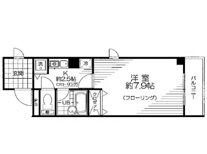 フローラ田端(1K/2階)の間取り写真