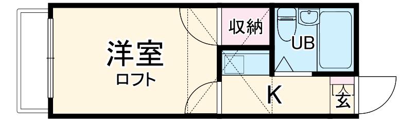 パルテアN(1K/1階)の間取り写真