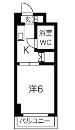 KAMITANI緑地公園11(1K/2階)の間取り写真